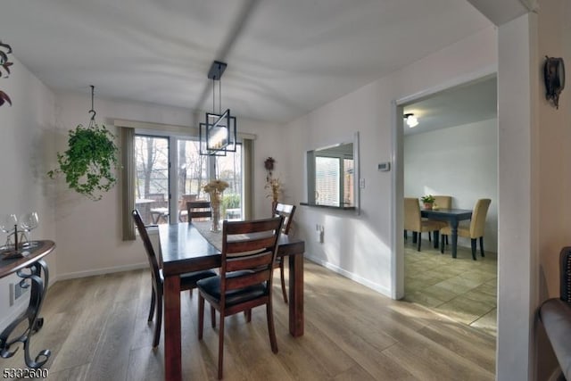 dining room with hardwood / wood-style flooring