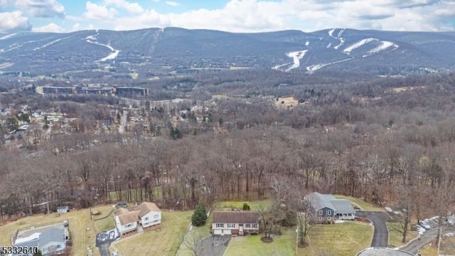 aerial view featuring a mountain view