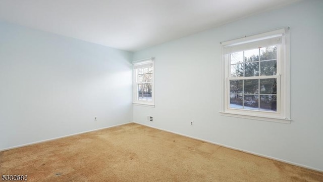 empty room with carpet floors and a wealth of natural light