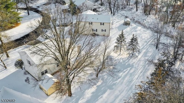 view of snowy aerial view