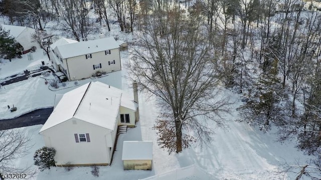 view of snowy aerial view