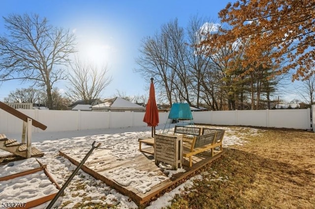 view of snowy yard