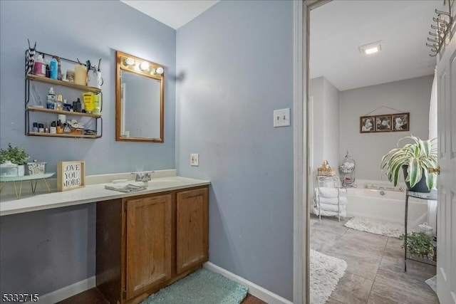 bathroom featuring a bathtub and vanity