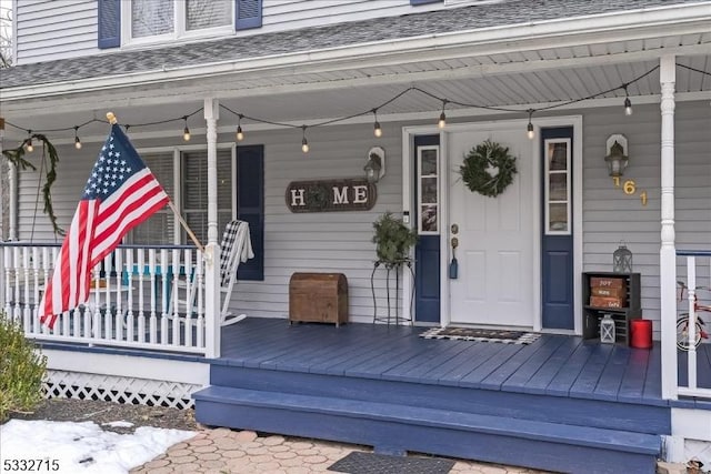 property entrance with a porch