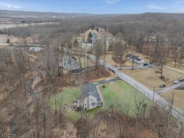 aerial view featuring a rural view