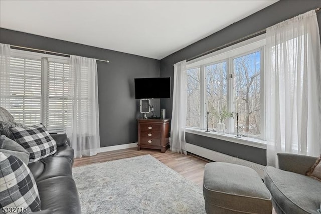 living room featuring light hardwood / wood-style floors