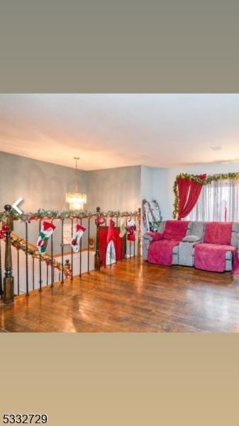 interior space with a notable chandelier