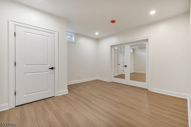 empty room featuring light wood-type flooring