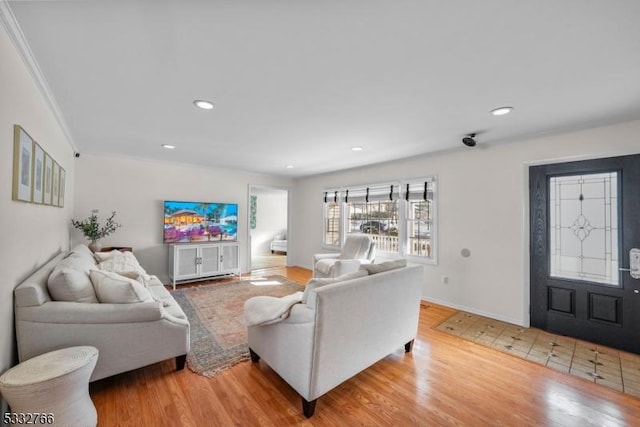 living room featuring hardwood / wood-style flooring