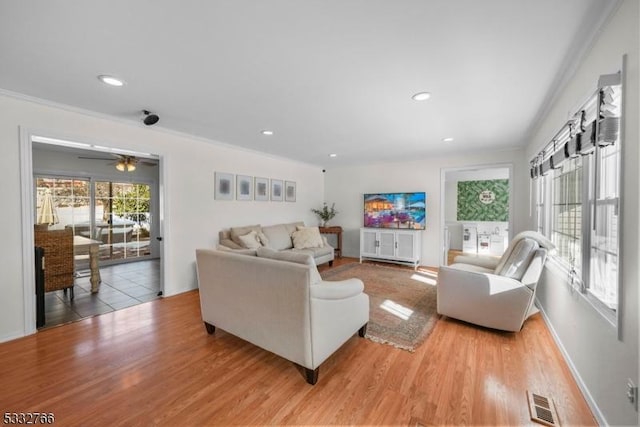 living room with wood-type flooring