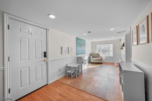 interior space with light wood-type flooring