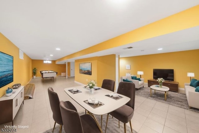 view of tiled dining area