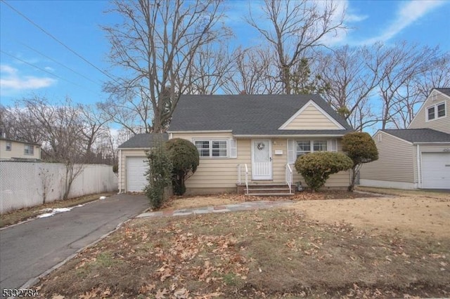 view of front facade with a garage