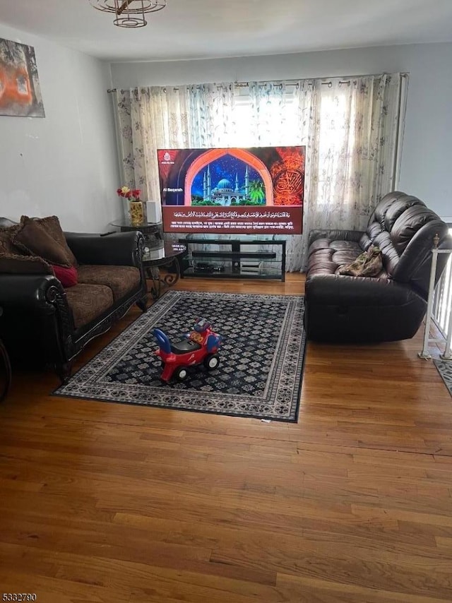 living room featuring hardwood / wood-style floors