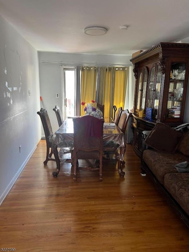 dining room with hardwood / wood-style flooring