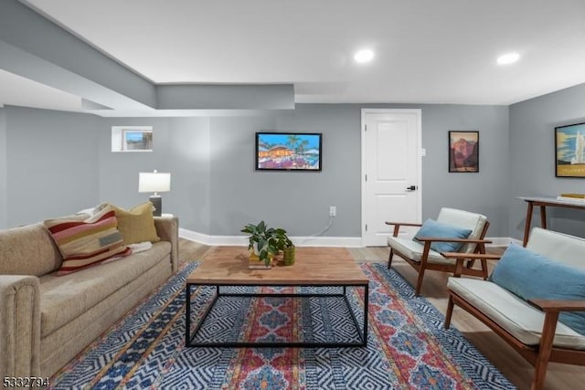 living room featuring hardwood / wood-style floors