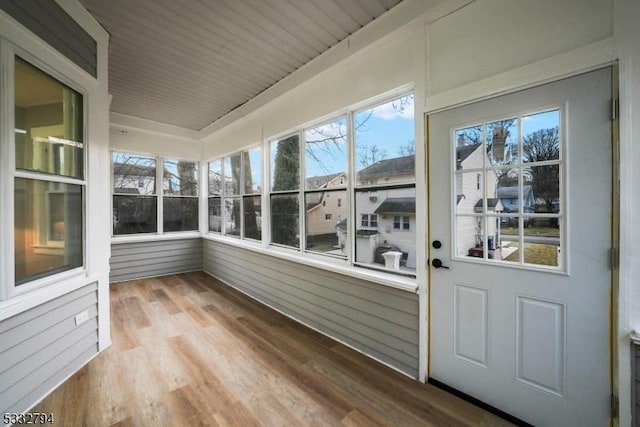 view of unfurnished sunroom