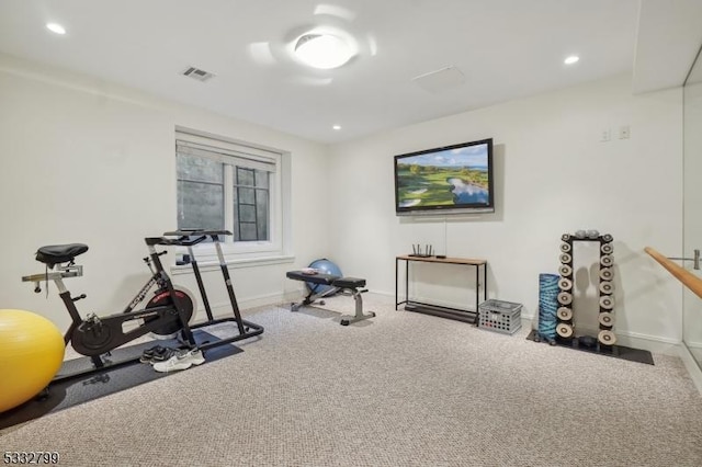 exercise area with carpet