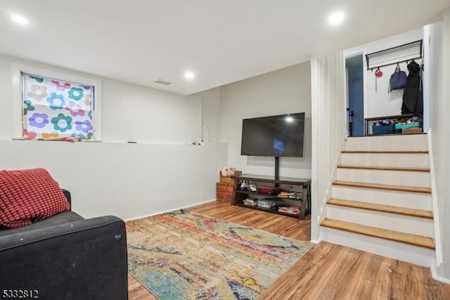 living room featuring hardwood / wood-style floors