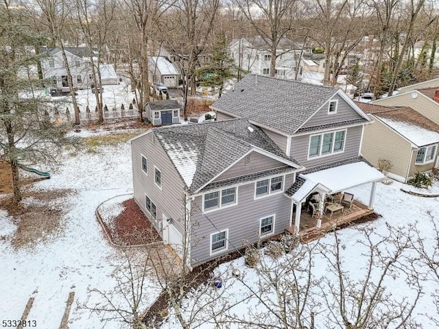 view of snowy aerial view