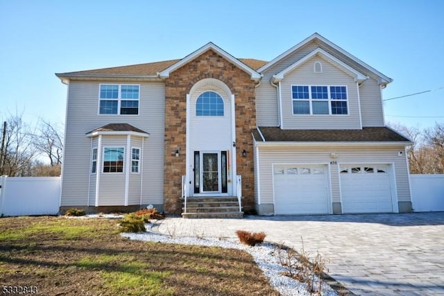 view of front facade with a garage