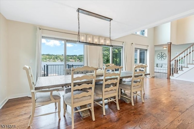 dining space featuring hardwood / wood-style flooring