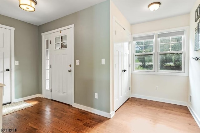 entryway featuring hardwood / wood-style flooring