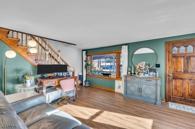 living room featuring hardwood / wood-style flooring