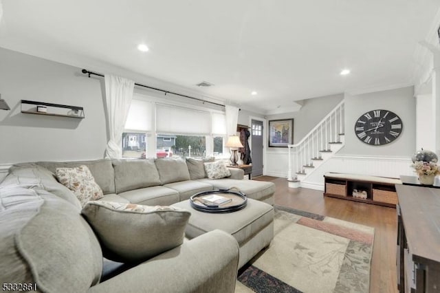 living room featuring hardwood / wood-style floors