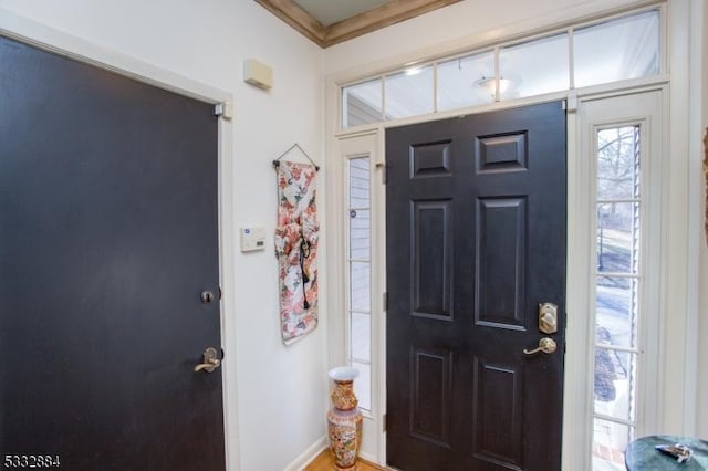 entrance foyer with wood-type flooring