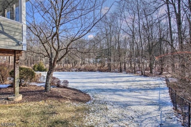 view of snowy yard