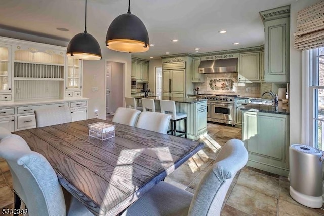 dining room with sink