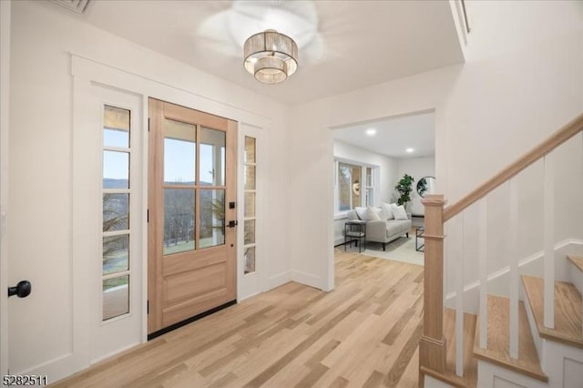 foyer featuring light hardwood / wood-style flooring