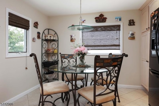 view of tiled dining area