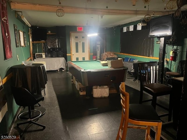 recreation room with billiards