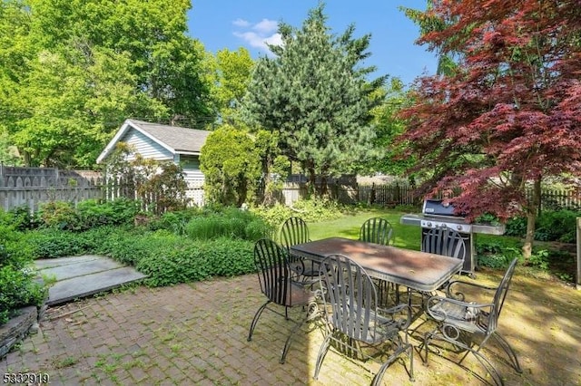 view of patio with grilling area