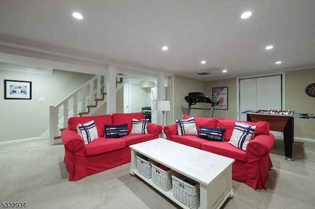 view of carpeted living room