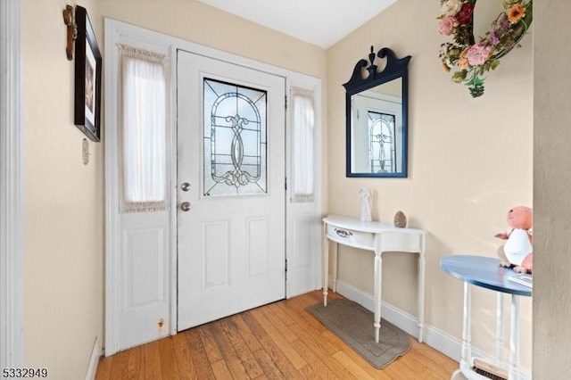 entryway featuring light wood-type flooring