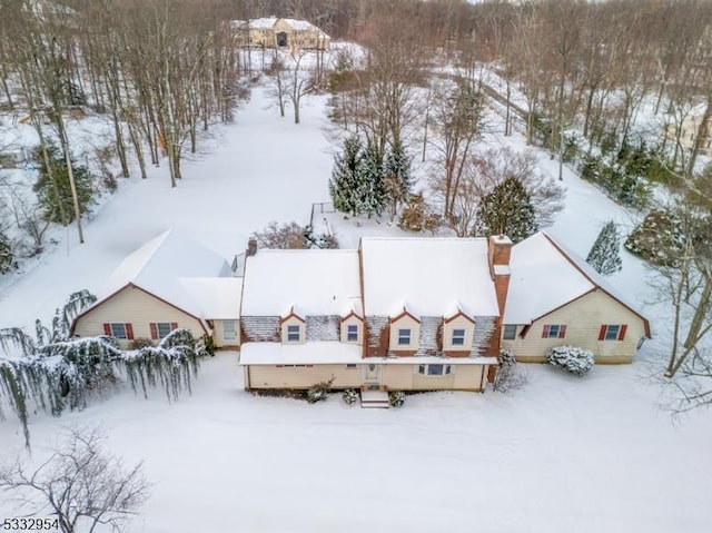 view of snowy aerial view