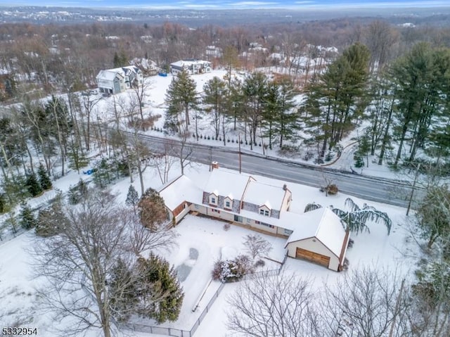 view of snowy aerial view