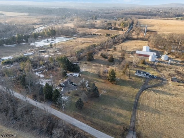 bird's eye view featuring a rural view