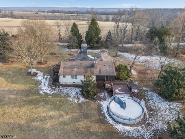 bird's eye view with a rural view