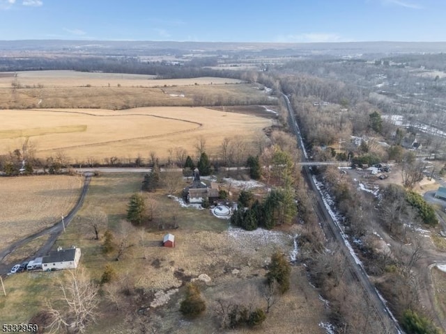 aerial view with a rural view