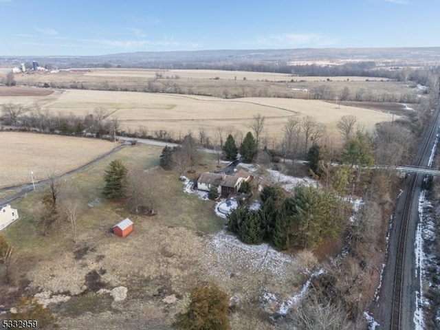 aerial view featuring a rural view