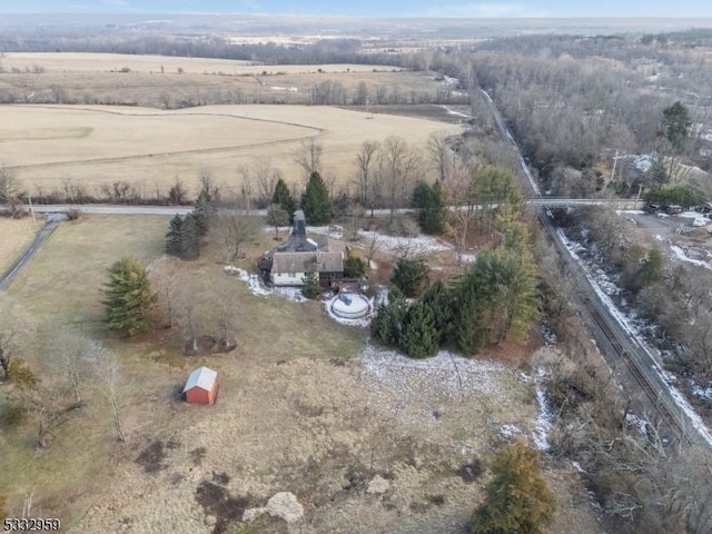 bird's eye view with a rural view