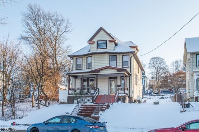 view of front of property with covered porch