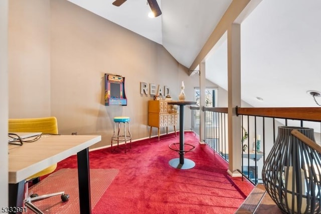 balcony featuring ceiling fan