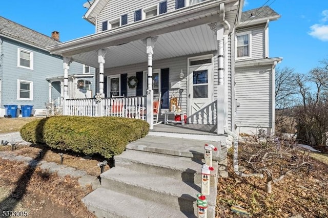 view of front of house with covered porch