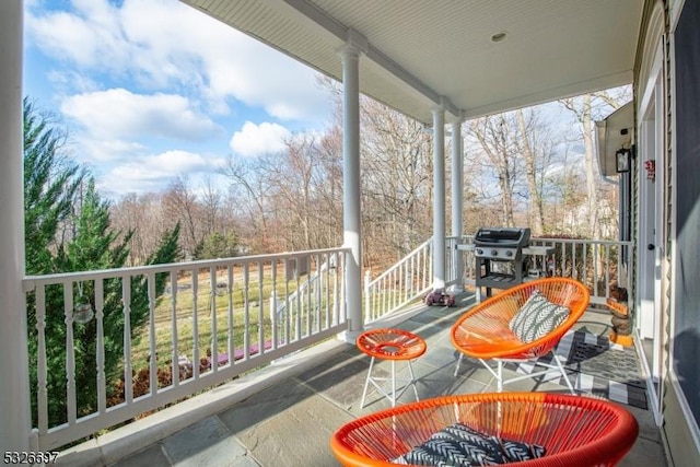 balcony with a grill