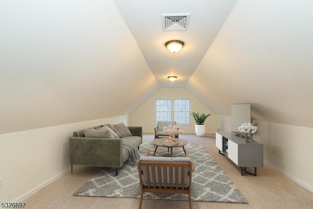 additional living space with carpet and vaulted ceiling